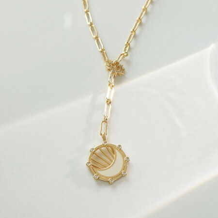 Jenn Low's favourite jewellery Wanderlust + Co Moonbeam Golden Necklace