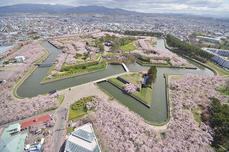 Hokkaido An aerial view of a part of Hokkaido