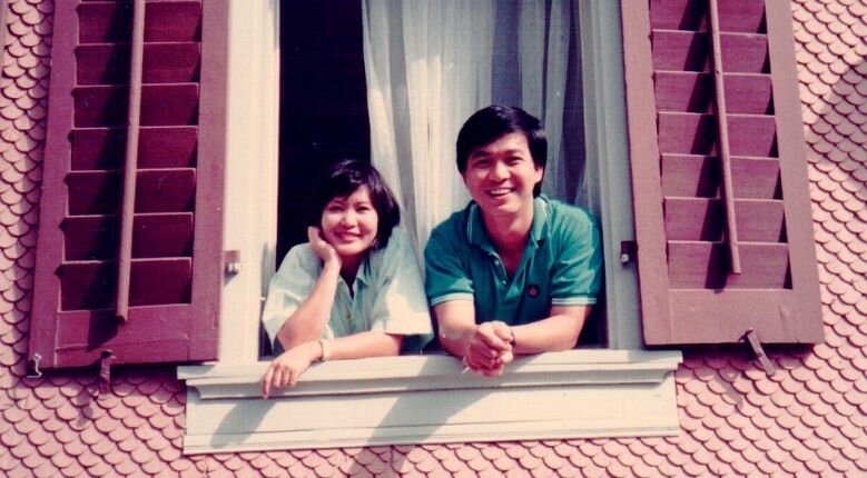 Katherine at 27 years old with her then-boyfriend and now-husband, Roger Katherine at 27 years old with her then-boyfriend and now-husband, Roger