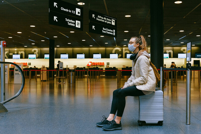 Airport departure area The pandemic will change the way people travel in the new normal