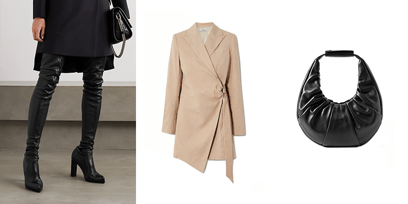 second-skin boots and blazer dress at net-a-porter