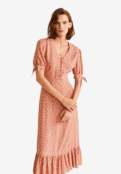 ruffled polka dot dress zara