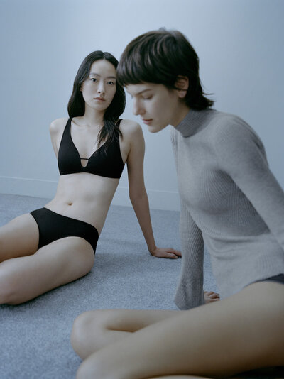 Women wearing comfortable innerwear and loungewear from UNIQLO