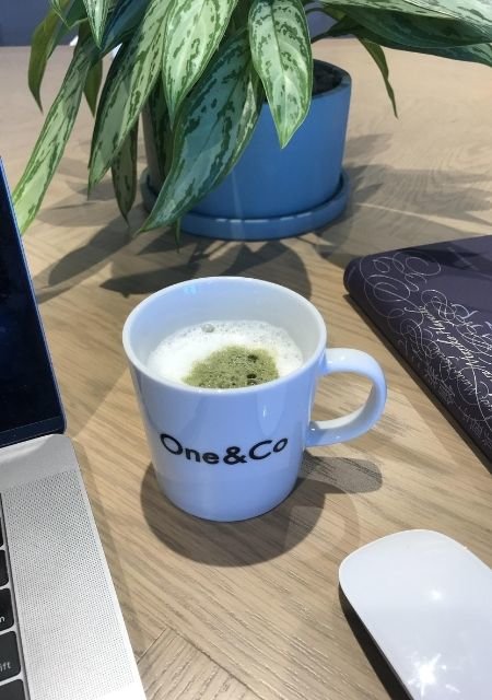 mug with matcha latte
