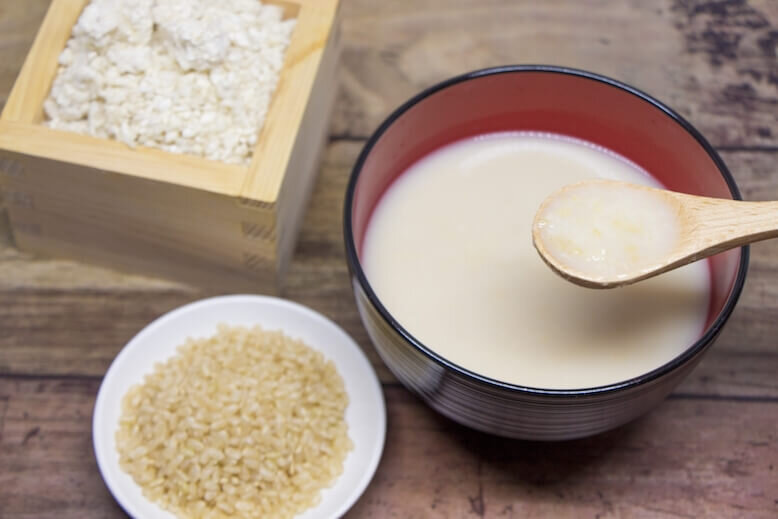 Amazake drink in a bowl