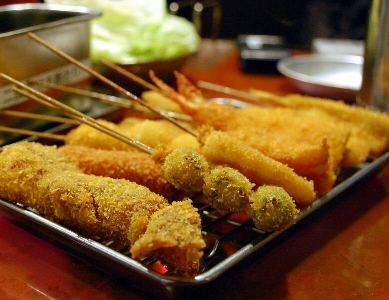 A tray of Kushikatsu