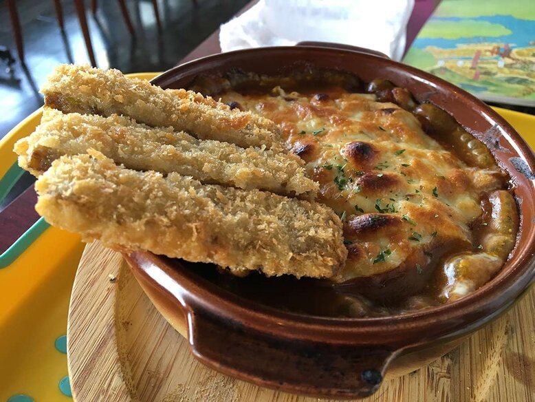 Baked curry rice with katsu