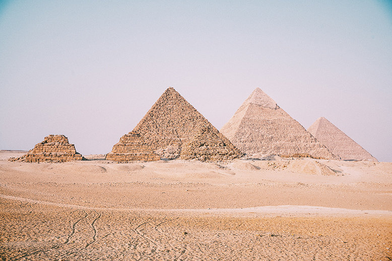 Pyramids in a desert