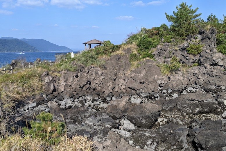 Rock formation near mountain