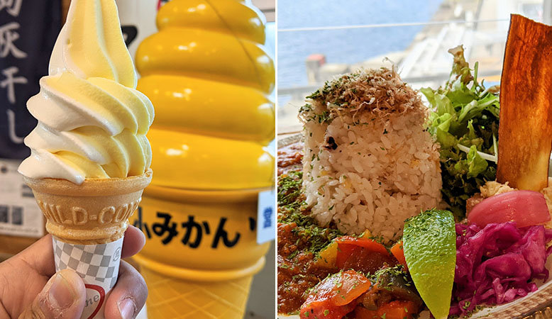 Japanese ice cream and lunch