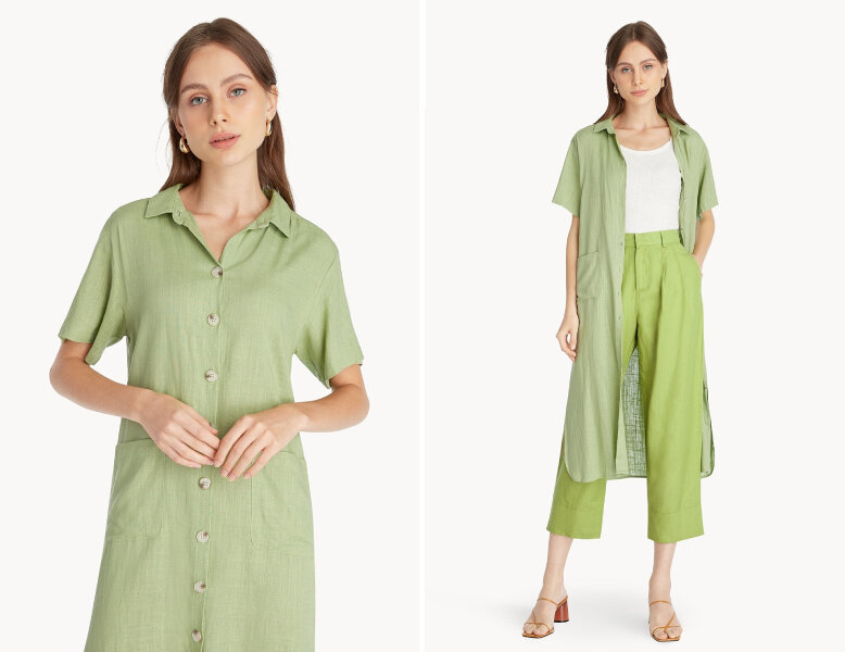 button through shirt dress