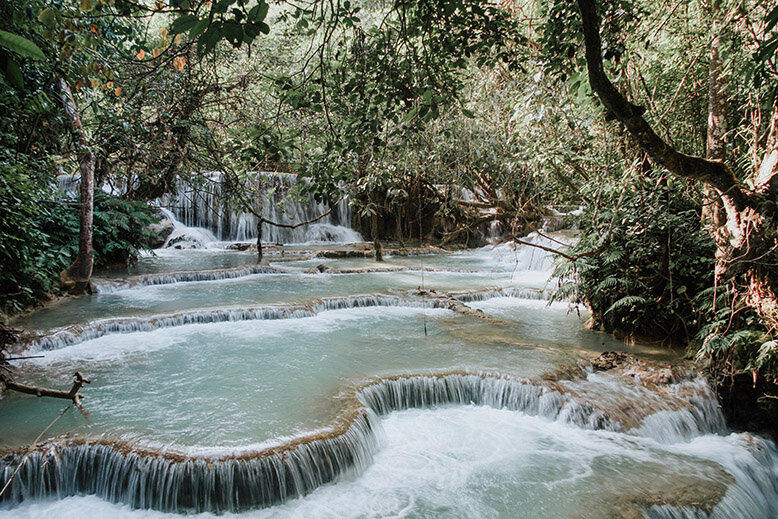 Tad Sae Waterfalls in Luang Prabang, Laos