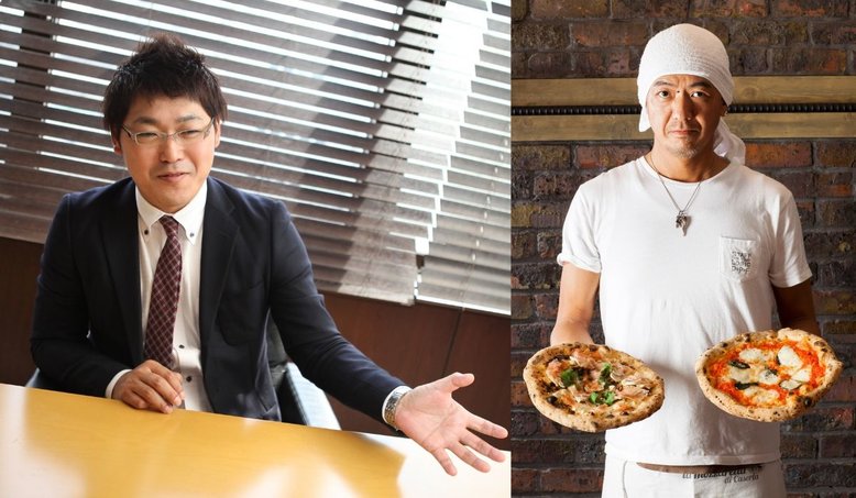 Oizumi President Kenji Oizumi and Trattoria Pizzeria LOGIC's Pizzaiolo Junichi Shoji