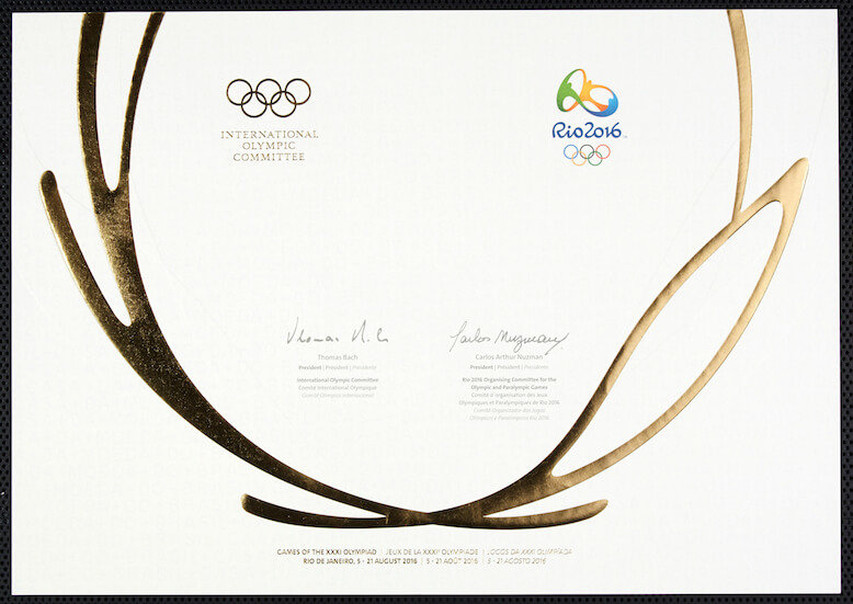 Copy Of Olympic Victory Diploma