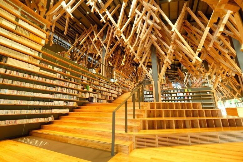 Interior of Yusuhara Town Library