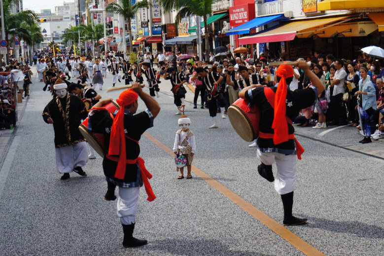 Eisa Dance Parade At Kokusai-dori Street Okinawa