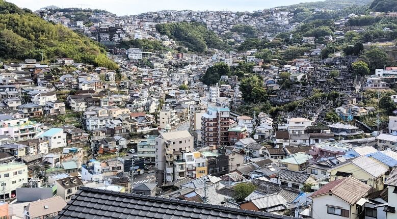 The view from the hill around Glover Garden in Nagasaki City