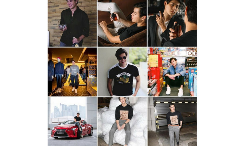 A man's Instagram feed featuring different casual outfits
