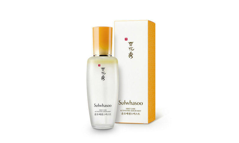 A bottle of Sulwhasoo First Care Activating Serum Mist and its packaging