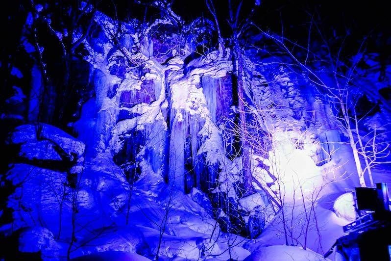 Oirase Frozen Waterfall illumination